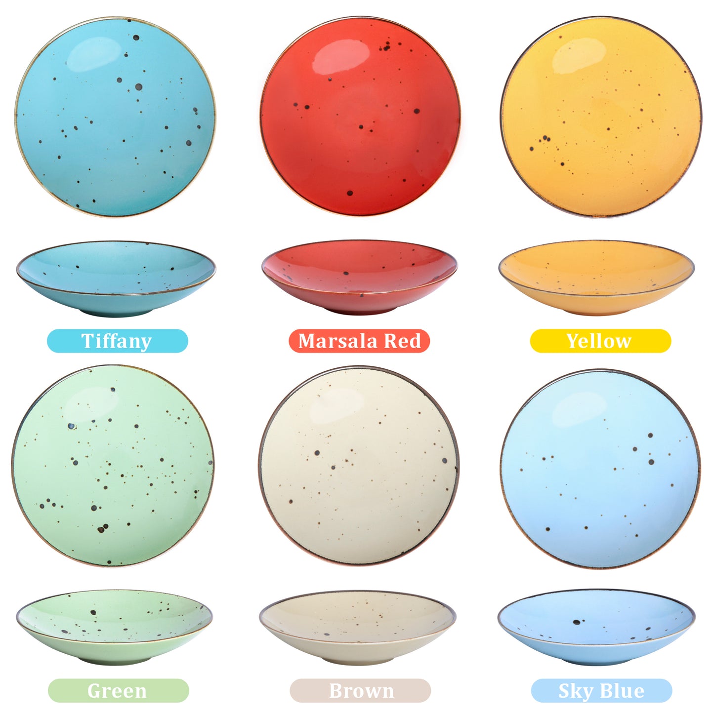 Pasta Bowl (8.1 Inch, 16 oz) – Vivid Assorted Colors - Esfour Ceramics
