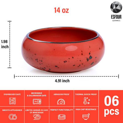 Small Hand‐Crafted Dessert Bowls (12 oz) – Vivid Assorted Colors - Esfour Ceramics