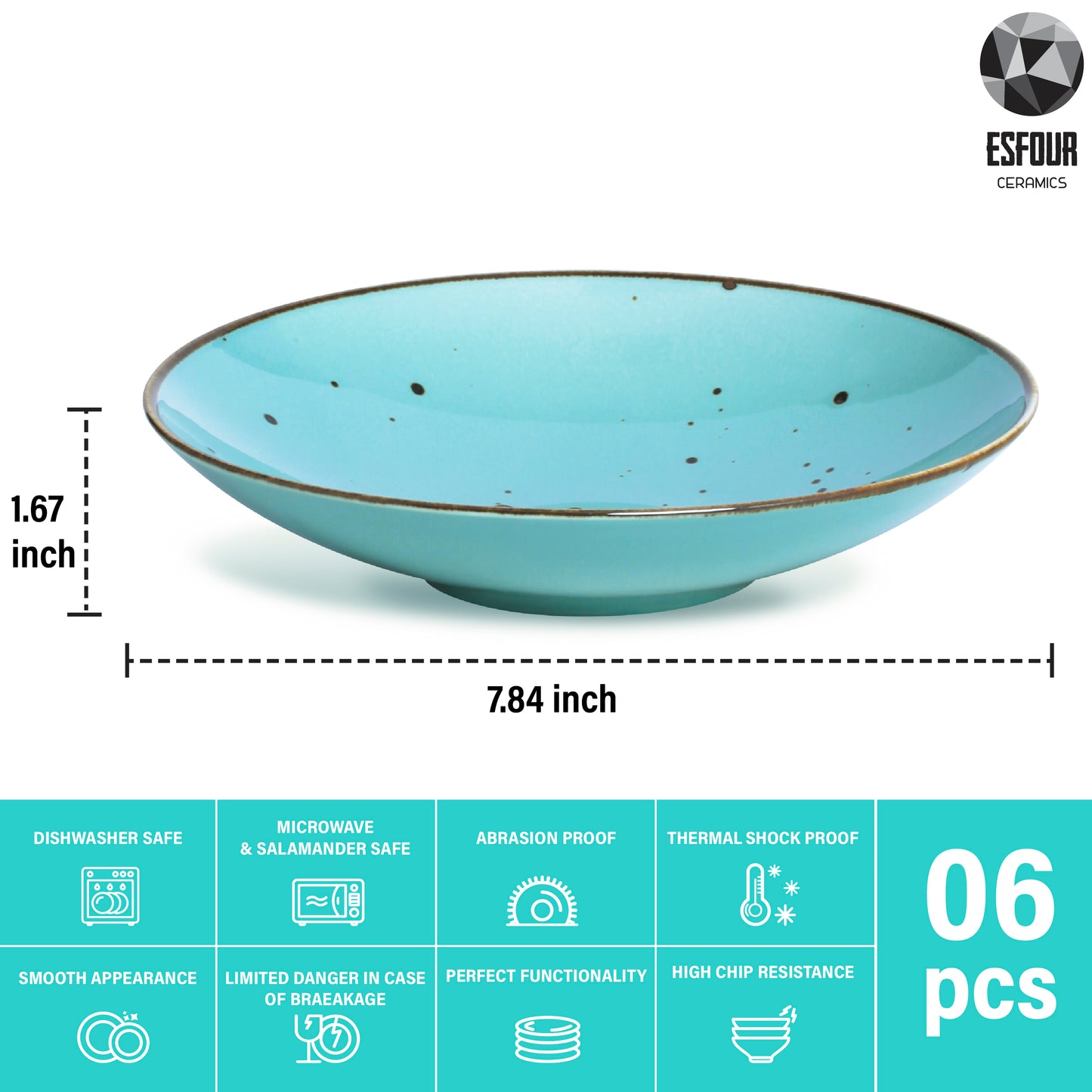 Pasta Bowl (8.1 Inch, 16 oz) – Natural Assorted Colors - Esfour Ceramics