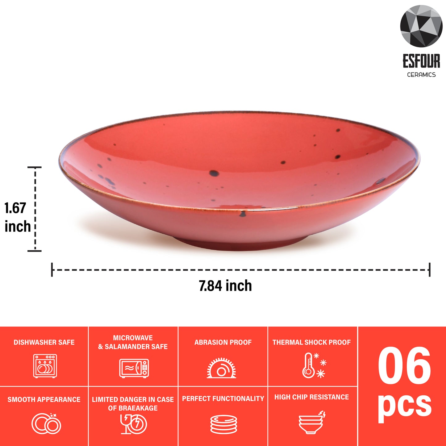 Pasta Bowl (8.1 Inch, 16 oz) – Vivid Assorted Colors - Esfour Ceramics