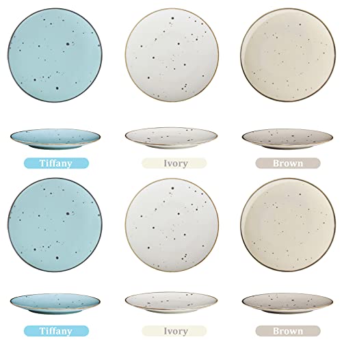 Dessert Plates (8.7 in), Natural Assorted Colors – Set of 6 - Esfour Ceramics