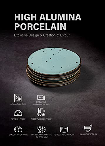 Dessert Plates (8.7 in), Natural Assorted Colors – Set of 6 - Esfour Ceramics
