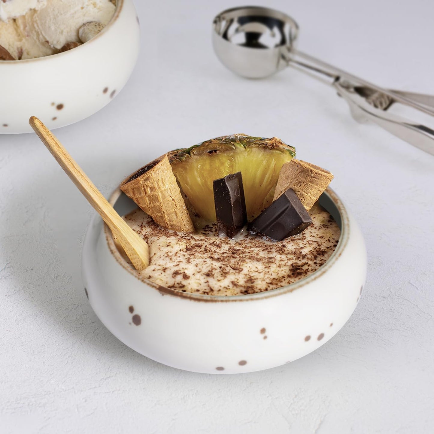 Small Hand‐Crafted Dessert Bowls (12 oz), Set of 6 – Classic Timeless Color - Esfour Ceramics