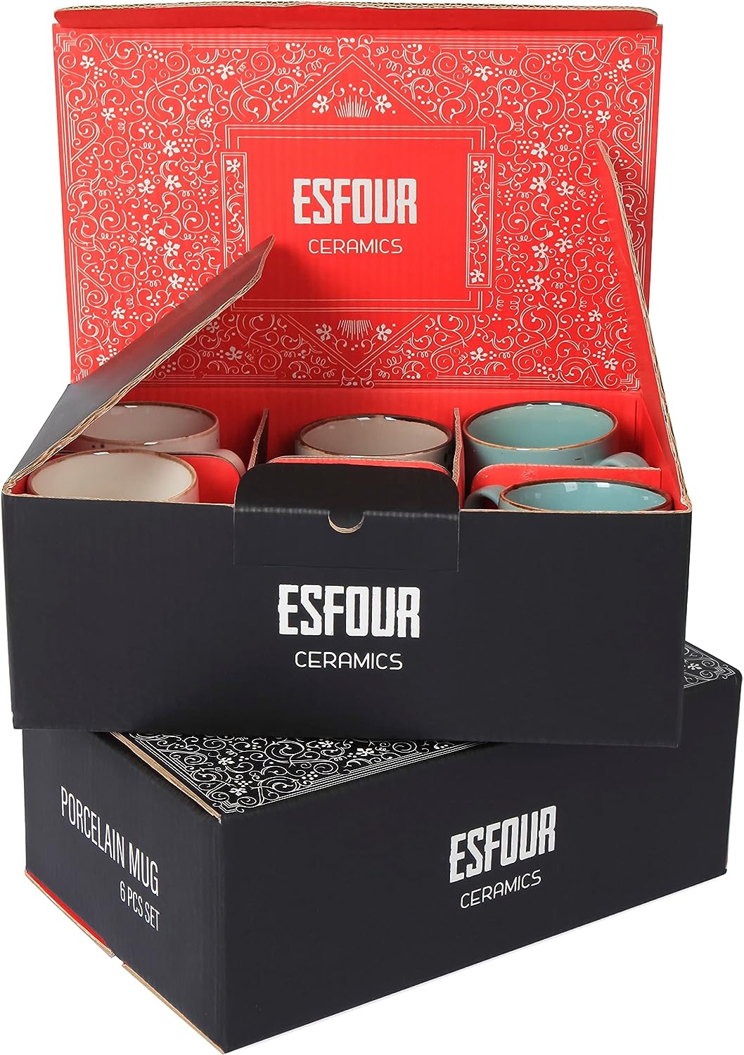Coffee Mugs (14 oz) – Natural Assorted Colors - Esfour Ceramics