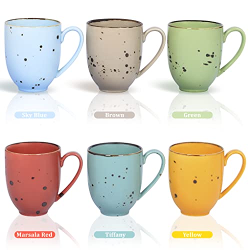 Coffee Mugs - 14 oz - Vivid Assorted (New - Open Box) - Esfour Ceramics