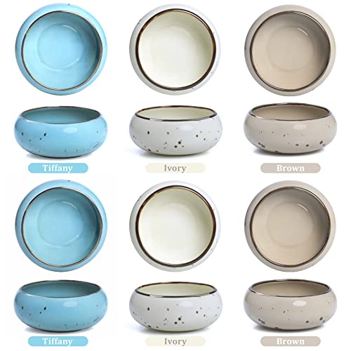 Small Hand‐Crafted Dessert Bowls (12 oz) – Natural Assorted Colors - Esfour Ceramics