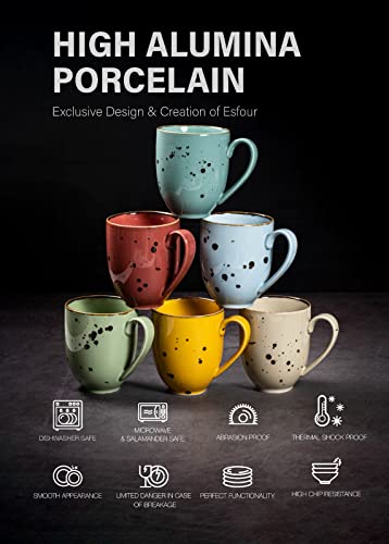 Coffee Mugs - 14 oz - Vivid Assorted (New - Open Box) - Esfour Ceramics