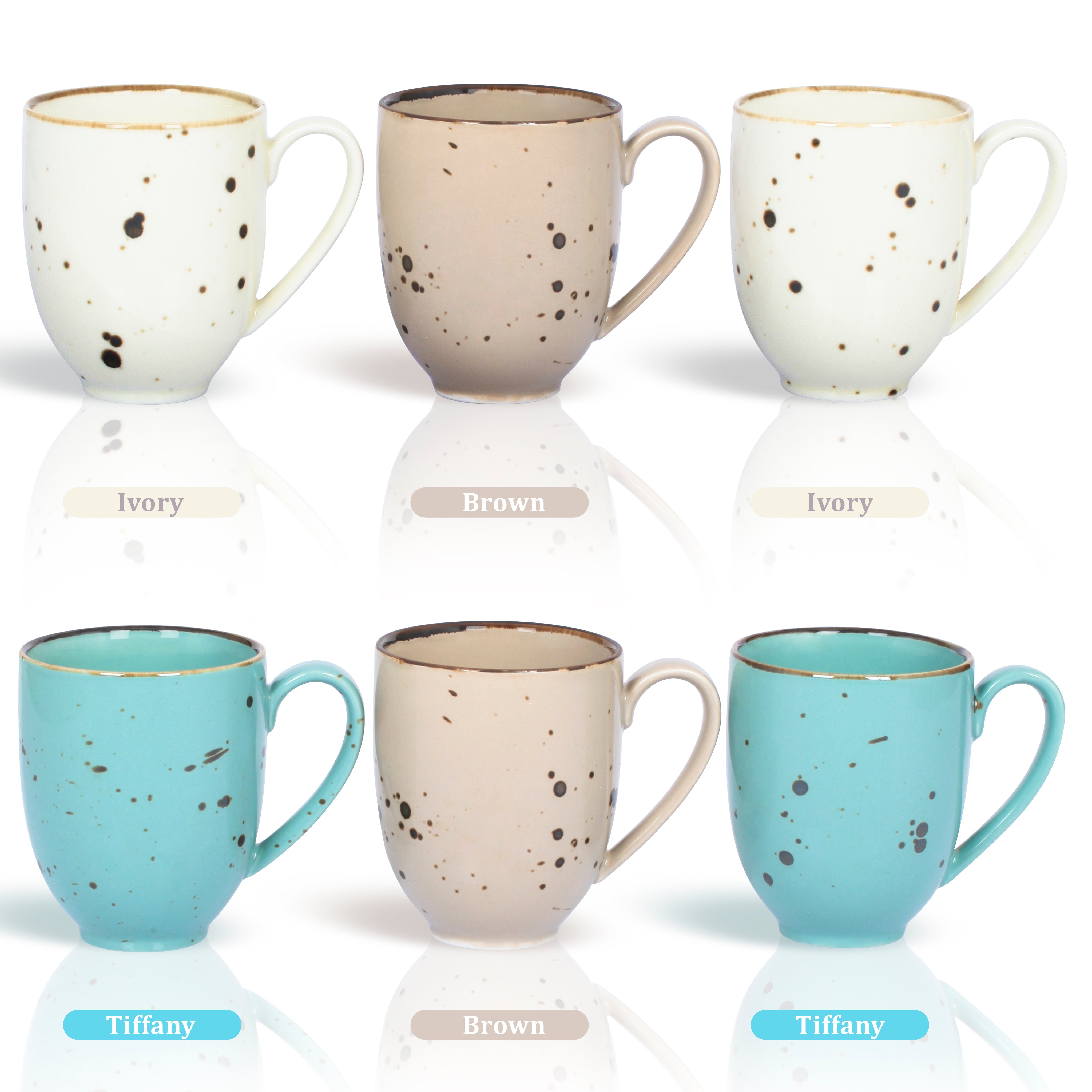 Coffee Mugs - 14 oz - Natural Assorted