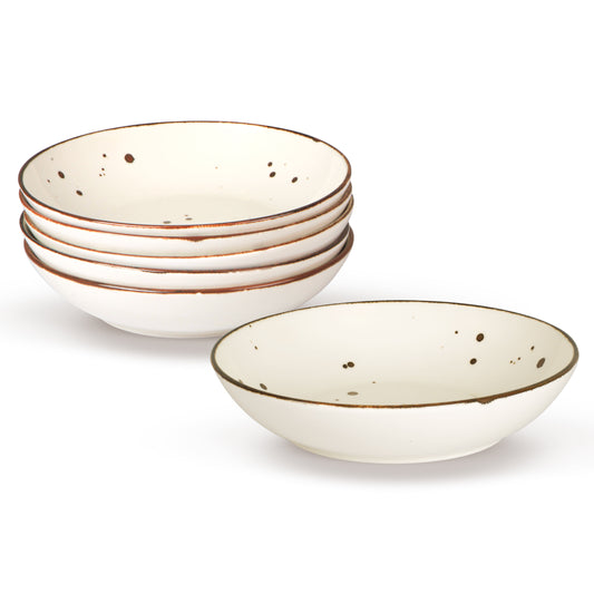 Esfour 8 Inch Porcelain Pasta Bowl, 16 Ounces Salad Bowls, Microwave & Dishwasher Safe, Sturdy & Stackable, Set of 6 Ceramic bowls Plates Set, Wide Shallow salad Bowls Set, Classic Assorted Colors