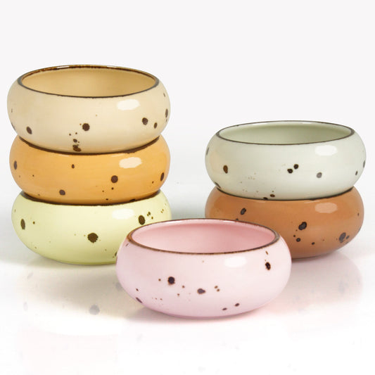 Esfour Ceramics Small Hand Craft Dessert Bowls - 12oz, Set of 6 - Microwave, Oven, Dishwasher Safe, Ice Cream, Soup, Snacks, Rice, Cereal, Chili, Side Dishes Dips, Ideal Gift - Blossom Assorted Colors
