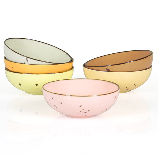 Esfour Round Porcelain Bowls - 18 Ounce - Set of 6 - Microwave, Oven, Dishwasher-Safe, Scratch Resistant, Porcelain Durable Small Dishes Bowls for Cereal, Salad, Pasta, Soup Dessert - Assorted Blossom