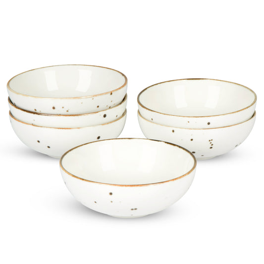 Esfour Round Porcelain Bowls - 18 Ounce - Set of 6 - Microwave, Oven, Dishwasher-Safe, Scratch Resistant, Porcelain Durable Small Dishes Bowls for Cereal, Salad, Pasta, Soup Dessert - Assorted Classic