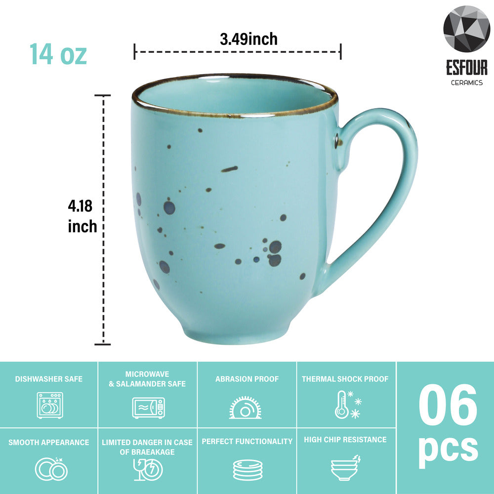 Coffee Mugs - 14 oz - Natural Assorted