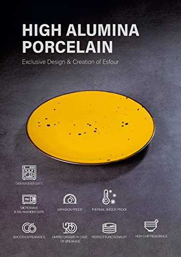 Dessert Plates (8.7 in), Vivid Assorted Colors – Set of 6 - Esfour Ceramics