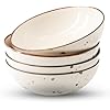 Esfour Round Porcelain Bowls - 18 Ounce - Set of 4 - Microwave, Oven, Dishwasher-Safe, Scratch Resistant, Porcelain Durable Small Dishes Bowls for Cereal, Salad, Pasta, Soup Dessert - Assorted Classic