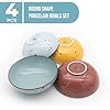 Esfour Round Porcelain Bowls - 18 Ounce - Set of 4 - Microwave, Oven, Dishwasher-Safe, Scratch Resistant, Porcelain Durable Small Dishes Bowls for Cereal, Salad, Pasta, Soup, Dessert - Assorted Vivid